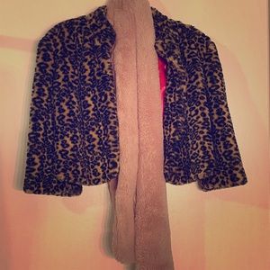 Cute furry leopard dress and pink scarf